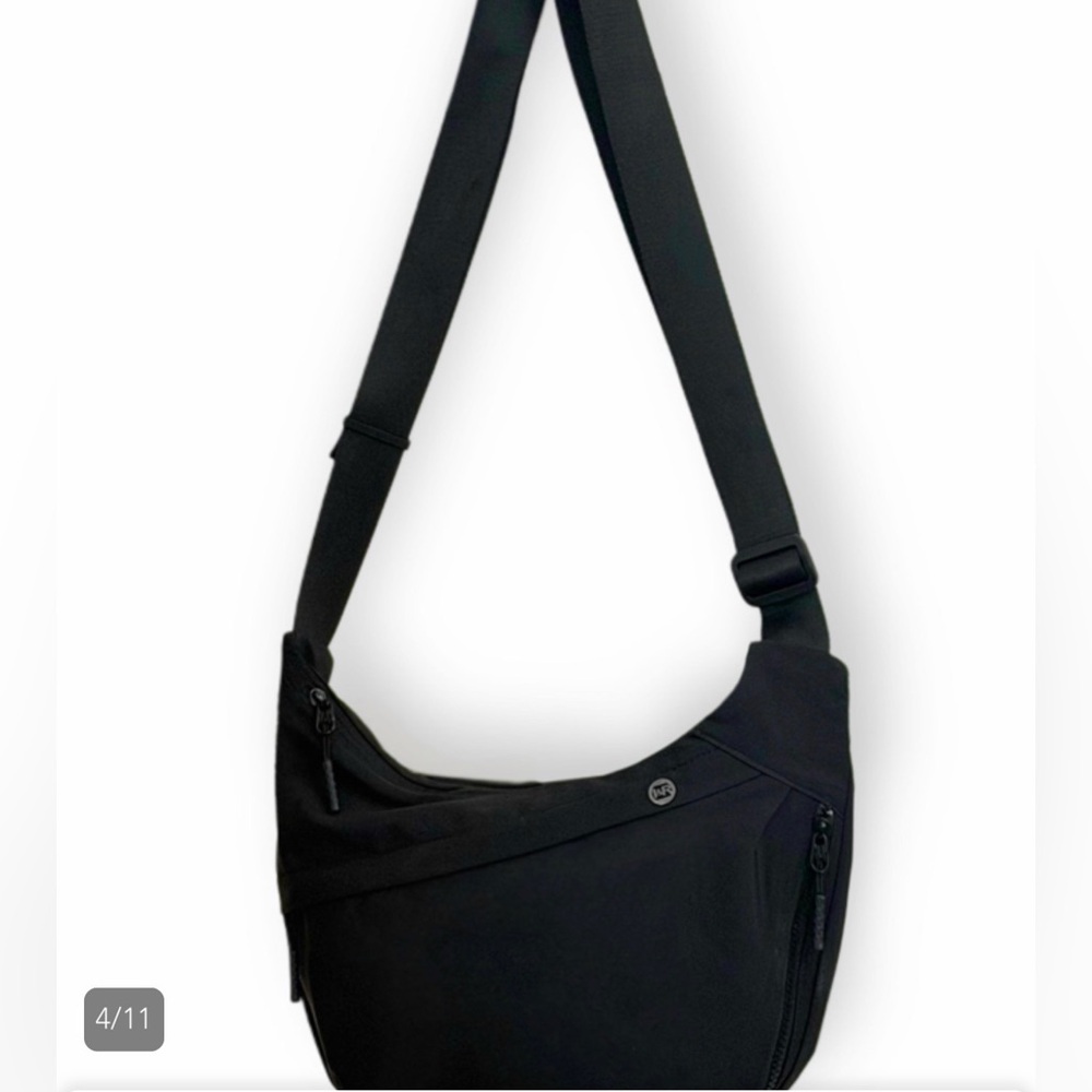 Black Crossbody Sling Bag with Subtle Logo